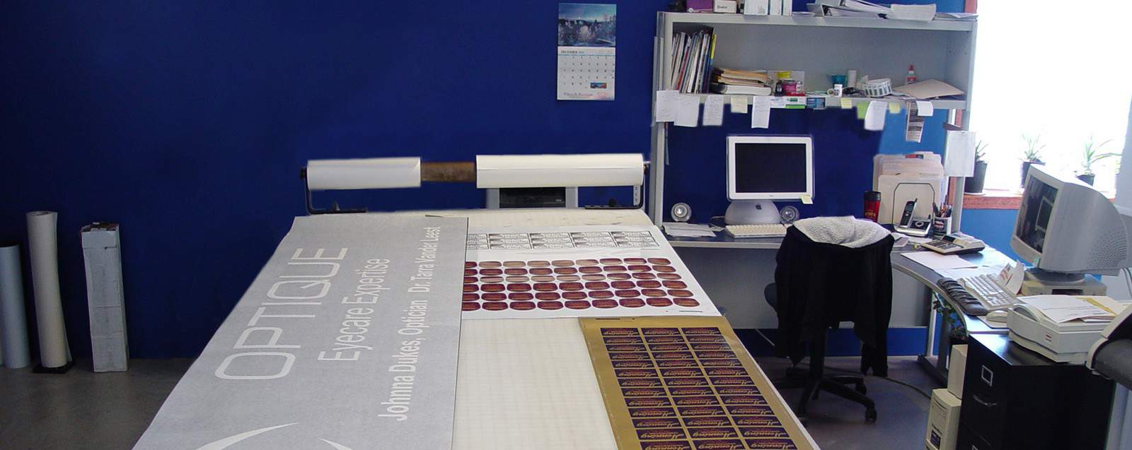 Print & cut vinyl decals, signage production made by Okoboji Graphics studio.