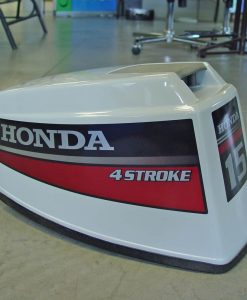 Boat Motor cover restoration decals color print on silver vinyl with laminate required artwork creative design time.